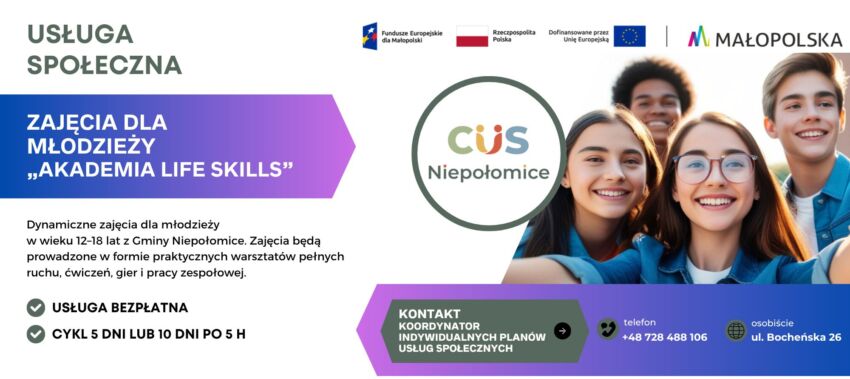 Akademia Life Skills. Bezpłatne wakacyjne zajęcia dla młodzieży z Niepołomic