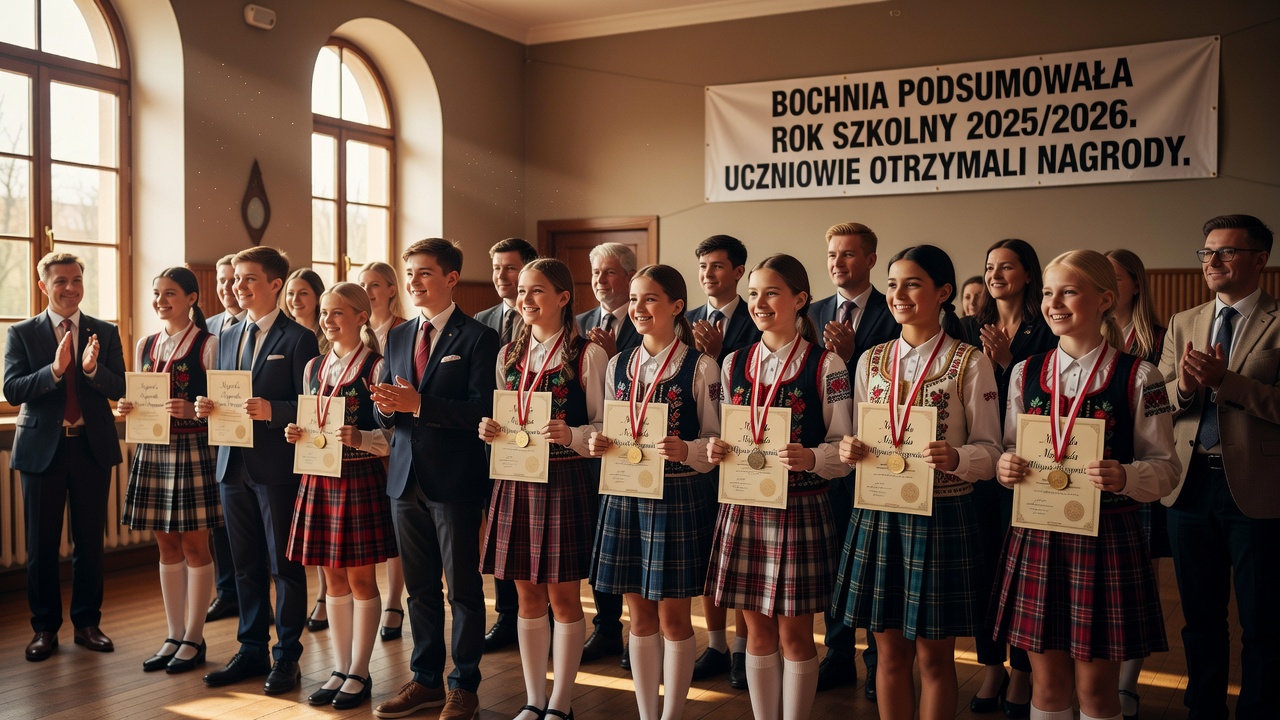 Bochnia podsumowała rok szkolny 2025/2026. Uczniowie otrzymali nagrody
