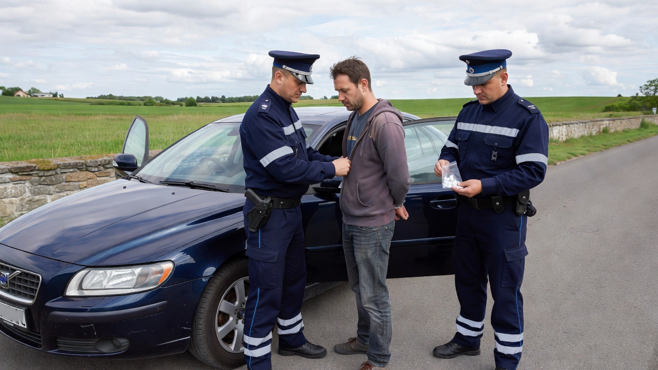 Miechowscy policjanci zatrzymali mężczyzn z narkotykami w Volvo
