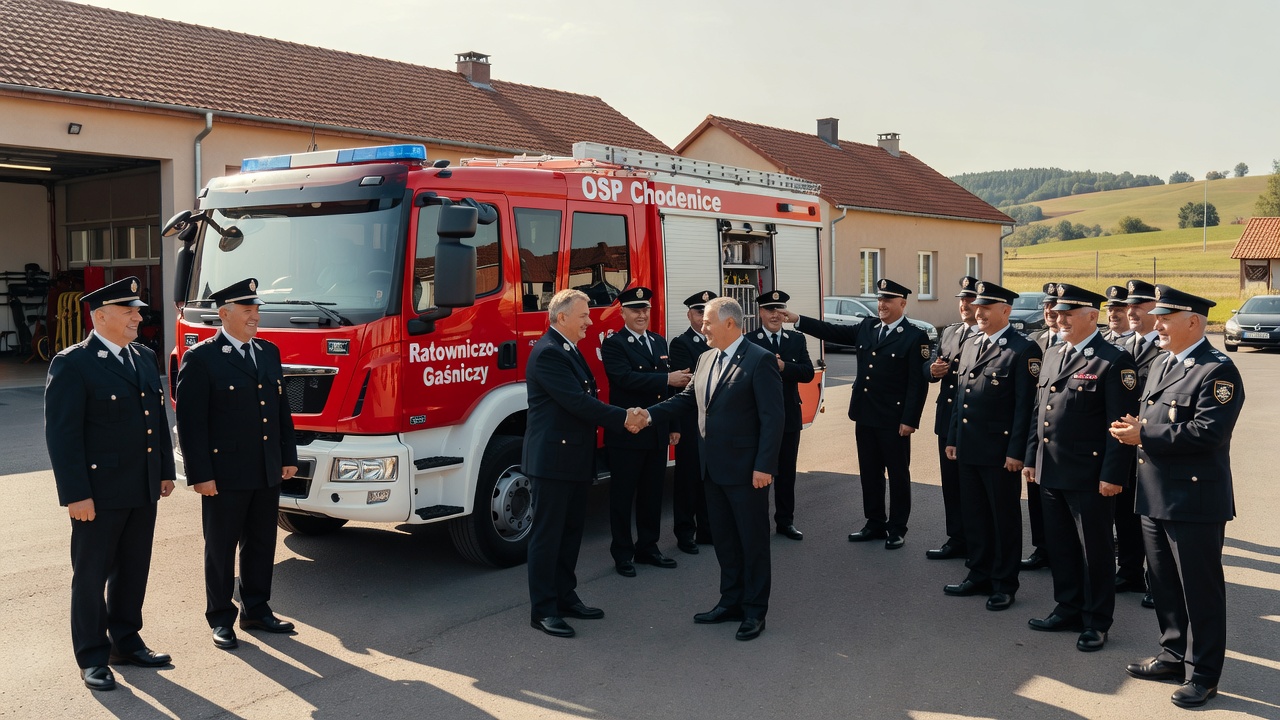OSP Chodenice uroczyście odebrała nowy samochód ratowniczo-gaśniczy