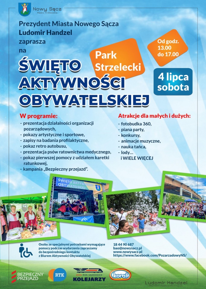 Święto Aktywności Obywatelskiej w Nowym Sączu. Park Strzelecki czeka na mieszkańców