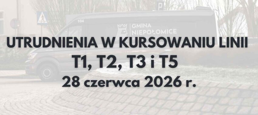 Utrudnienia w transporcie publicznym w Niepołomicach. Zmiany w liniach T1-T5