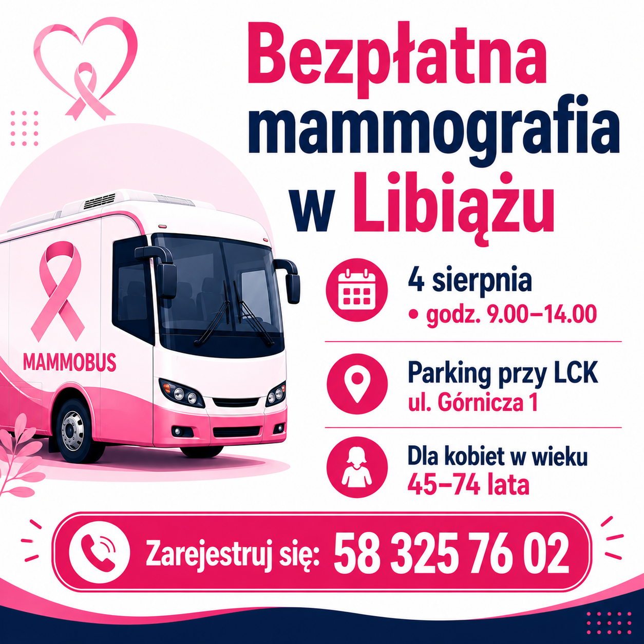 Bezpłatna mammografia w Libiążu. Mammobus przyjdzie 4 sierpnia