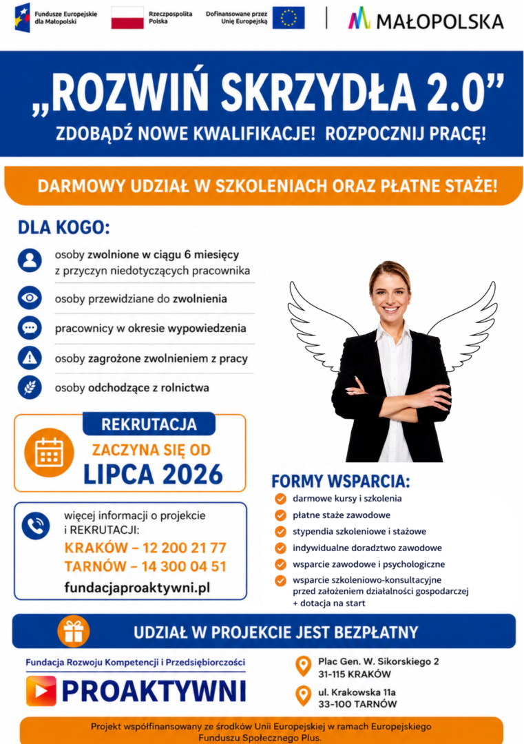 Bezpłatne szkolenia i doradztwo dla pracowników zagrożonych zwolnieniami