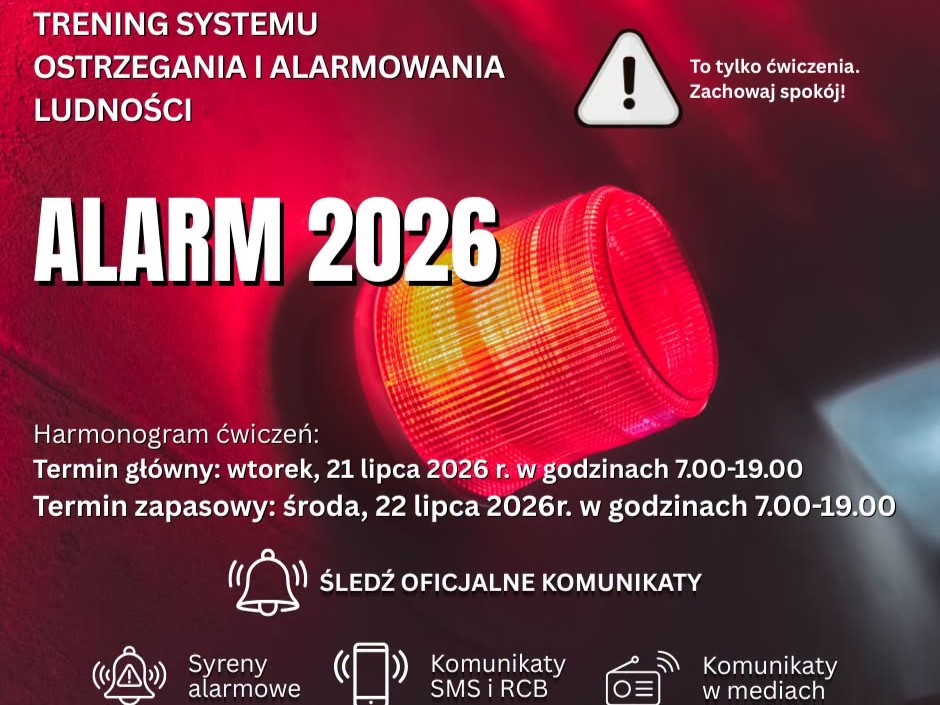 Ćwiczenia systemów ostrzegania w Wolbromiu. Będą słychać syreny