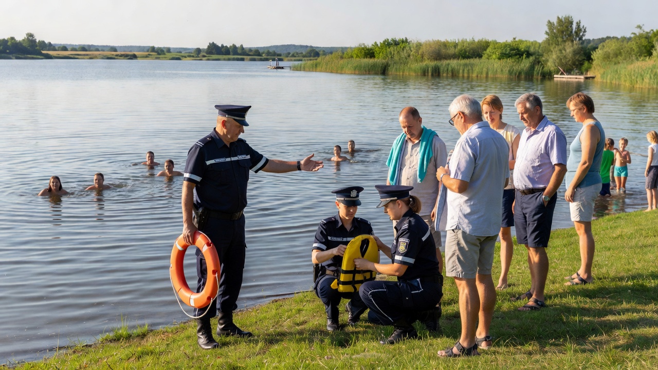 Policja uczy bezpieczeństwa nad wodą podczas Slow Swimming na Bagrach