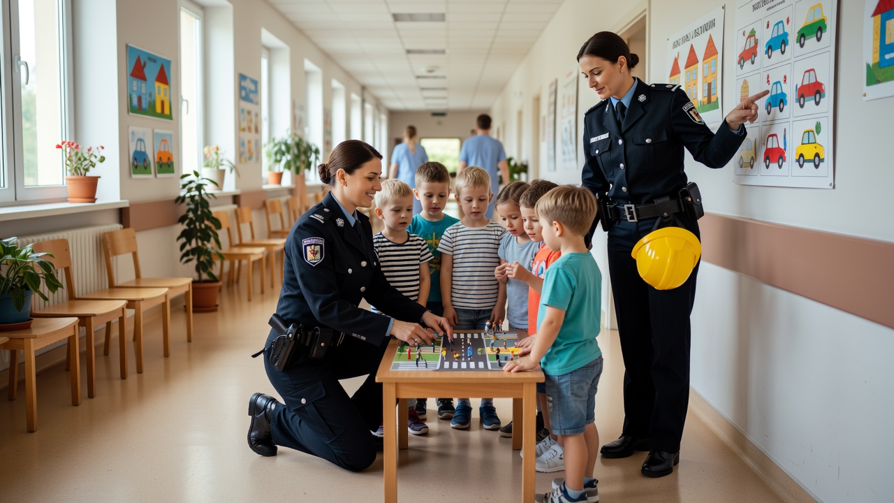 Policjantki uczyły dzieci bezpieczeństwa w szpitalu na Krupniczej
