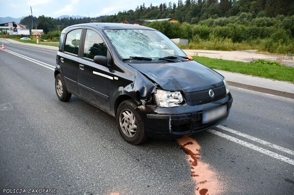 Poważny wypadek na DK47 w Poroninie. Rowerzysta reanimowany, miał blisko 3 promile