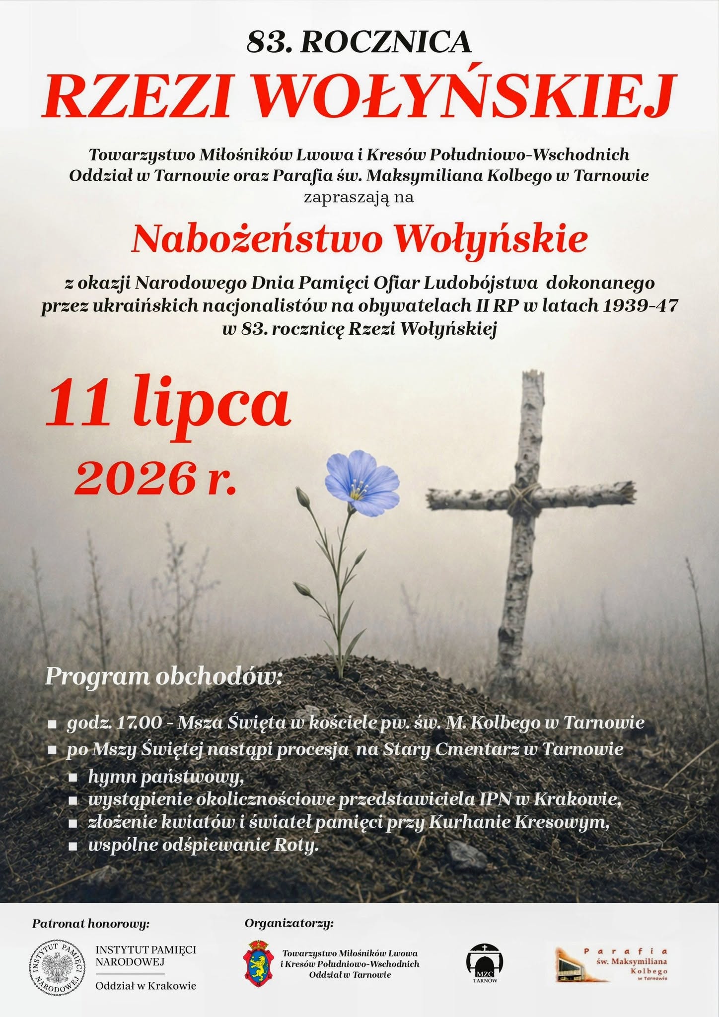 Tarnów upamiętnił 83. rocznicę rzezi wołyńskiej