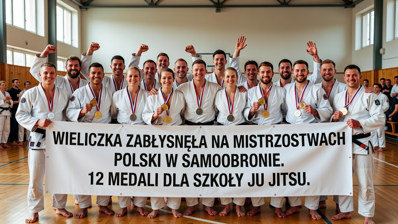 Wieliczka zabłysła na Mistrzostwach Polski w Samoobronie. 12 medali dla szkoły ju jitsu