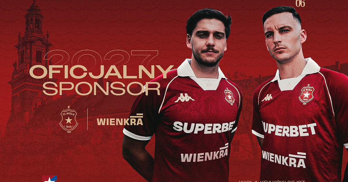 Wienkra sponsorem Wisły Kraków. Logo na koszulkach od niedzieli