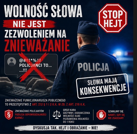 Wulgarne wpisy pod adresem policjantów. Mężczyzna usłyszał zarzuty karne