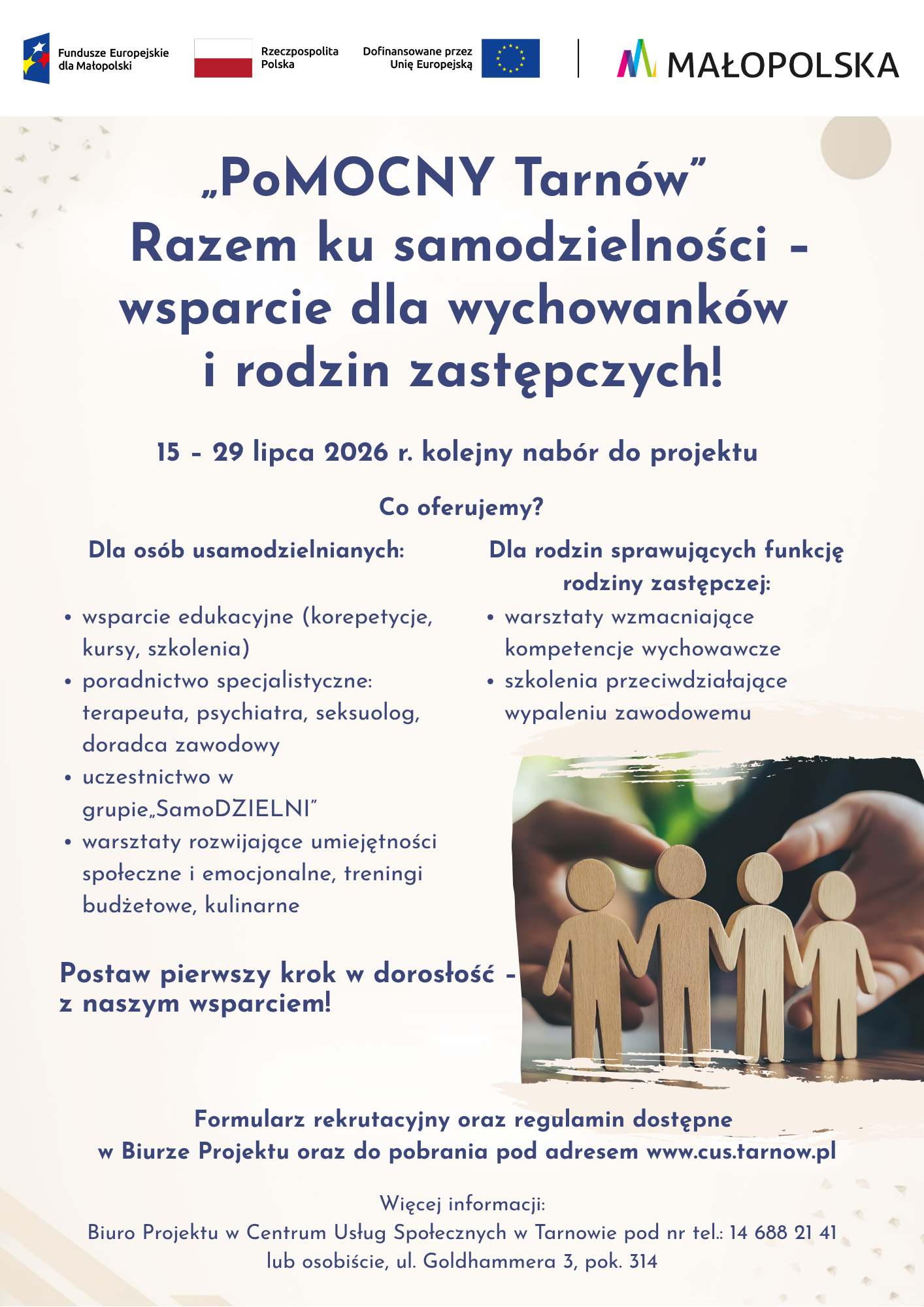 Wychowankowie i rodziny zastępcze mogą skorzystać z bezpłatnego wsparcia w Tarnowie