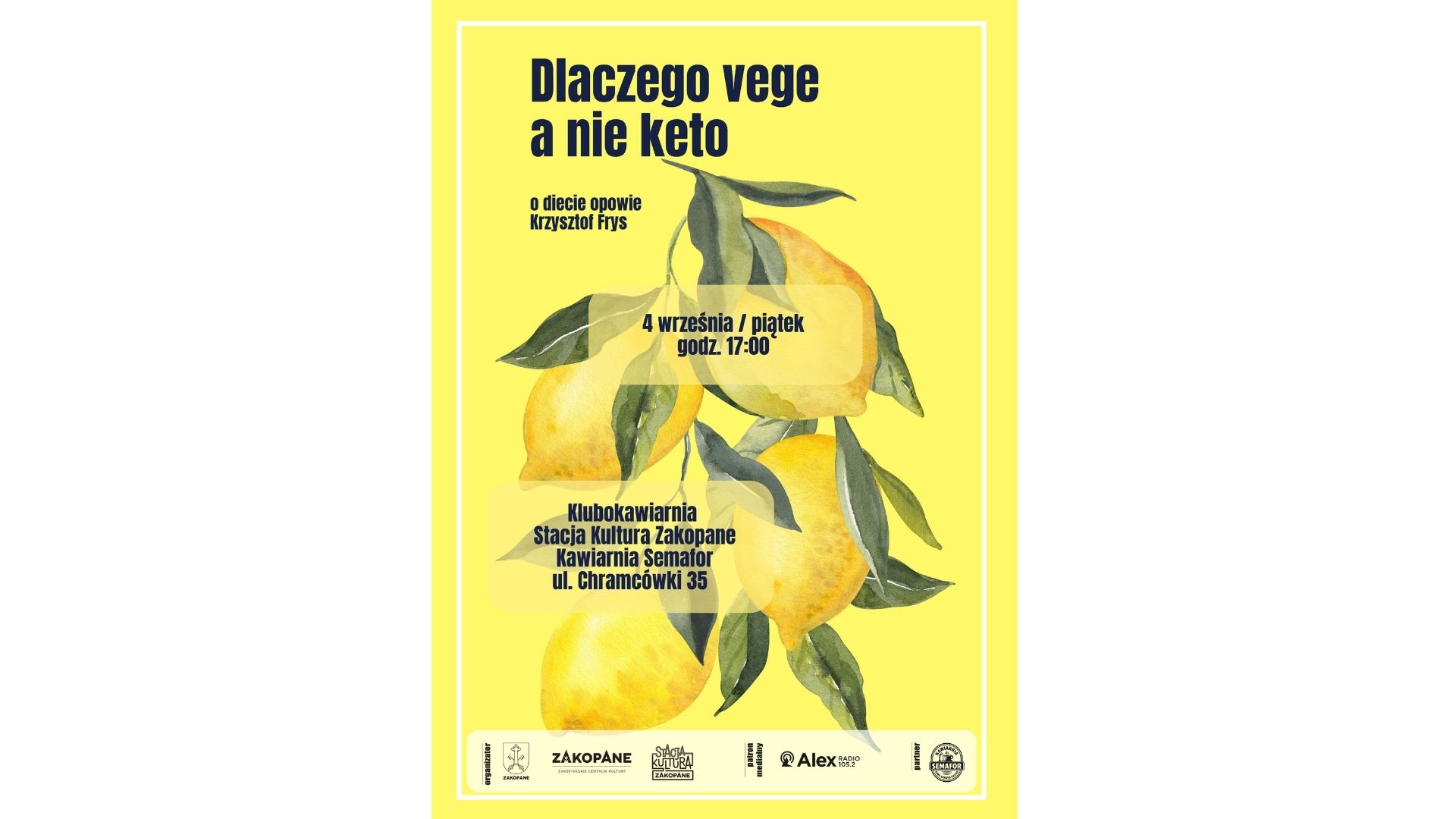 Spotkanie o dietach i świadomości. Krzysztof Frys w Stacji Kultura