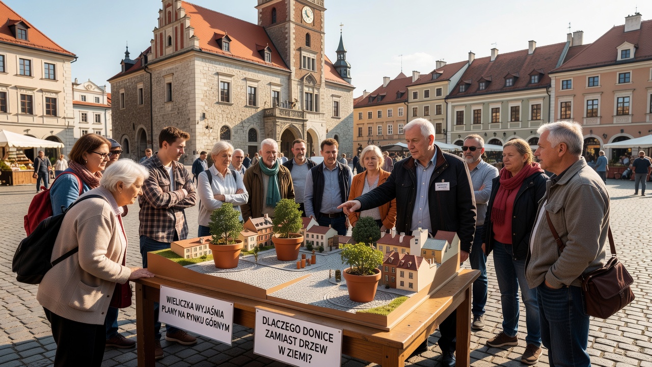 Wieliczka wyjaśnia plany na Rynku Górnym. Dlaczego donice zamiast drzew w ziemi?