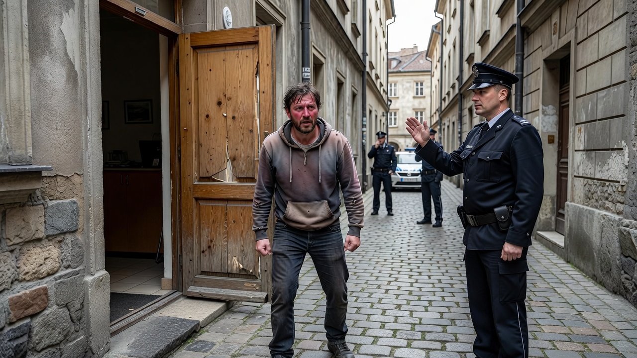 31-latek w hostelku na Starym Mieście. Uszkodził drzwi, groził i zaatakował policjanta