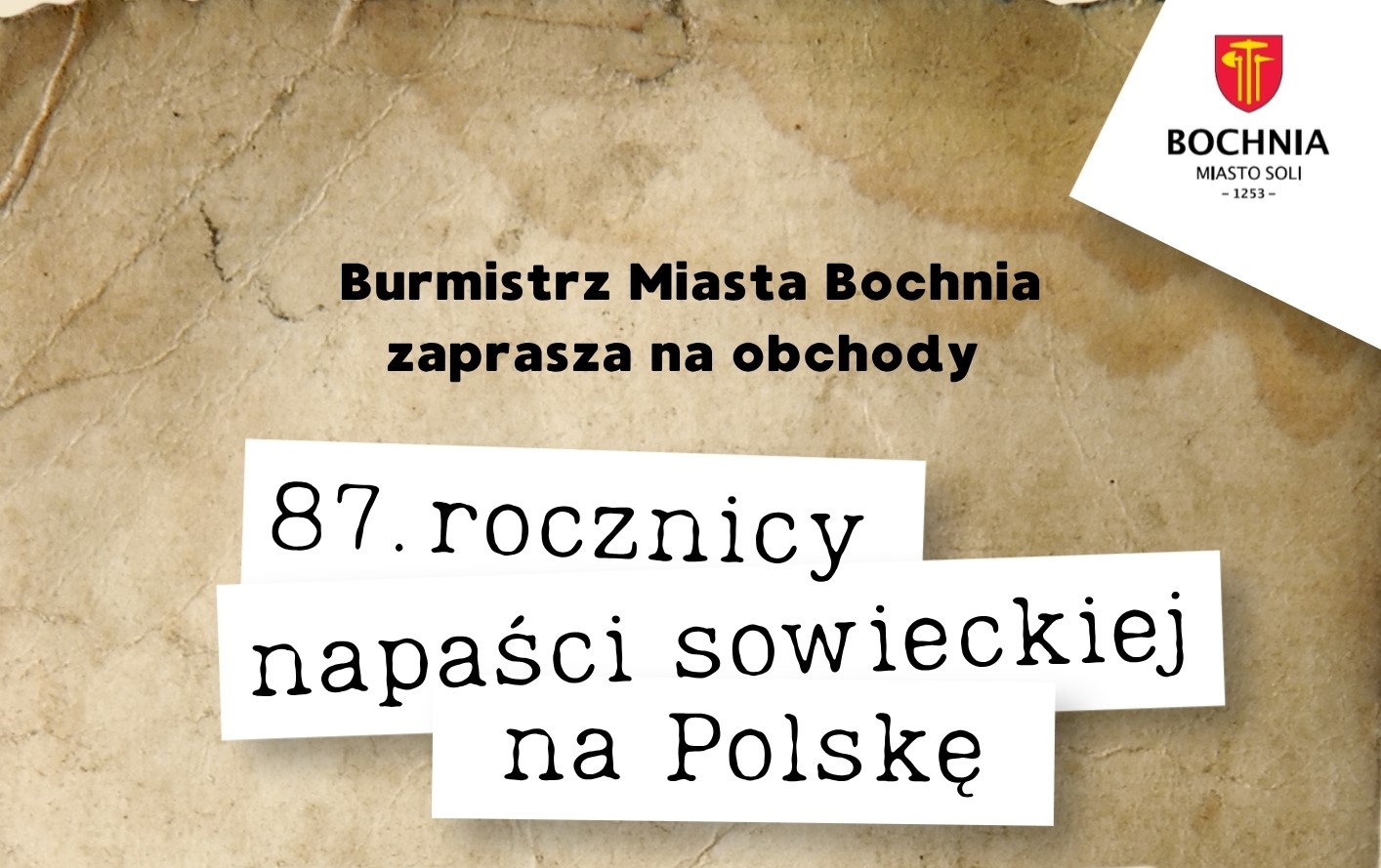 Bochnia upamiętnić będzie 87. rocznicę sowieckiej agresji na Polskę