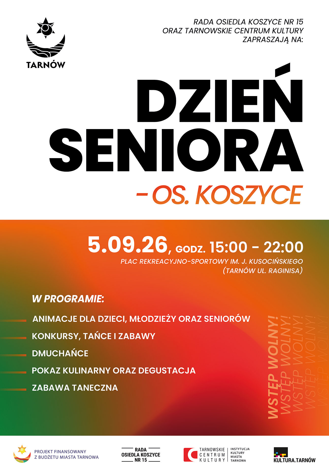 Dzień Seniora na osiedlu Koszyckim. Zapraszamy na imprezę w sobotę