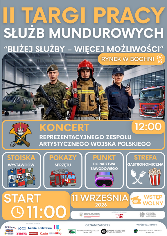 II Targi Pracy Służb Mundurowych w Bochni. Policja zaprasza na Rynek