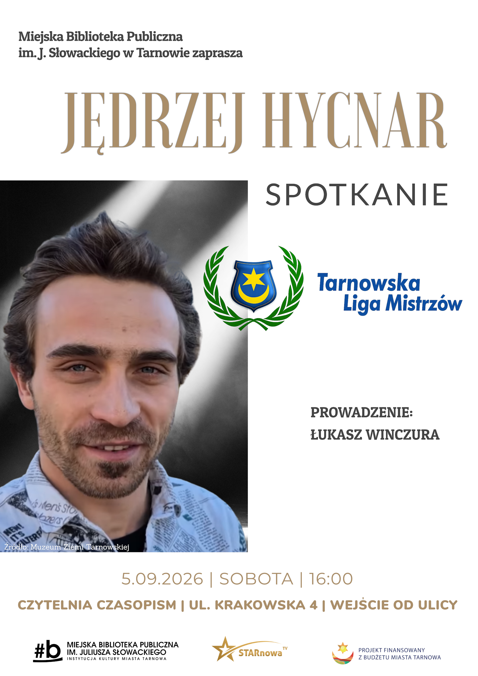 Jędrzej Hycnar w Tarnowskiej Lidze Mistrzów. Spotkanie w bibliotece