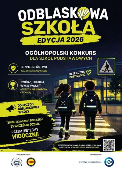 Konkurs "Odblaskowa Szkoła 2026" dla szkół podstawowych z całej Polski