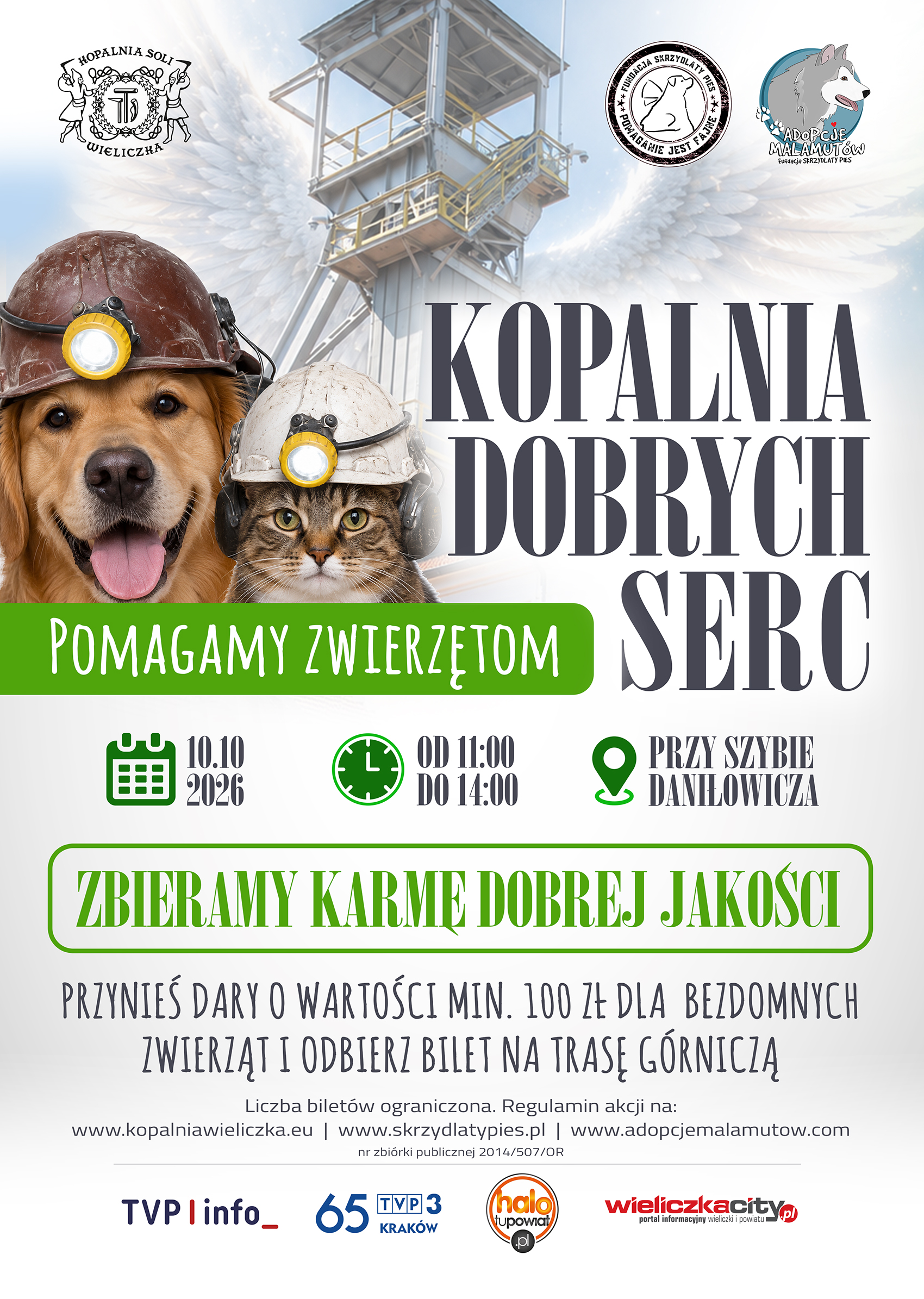 Kopalnia Wieliczka zbiera karmę dla zwierząt. Akcja przy szybie Daniłowicza