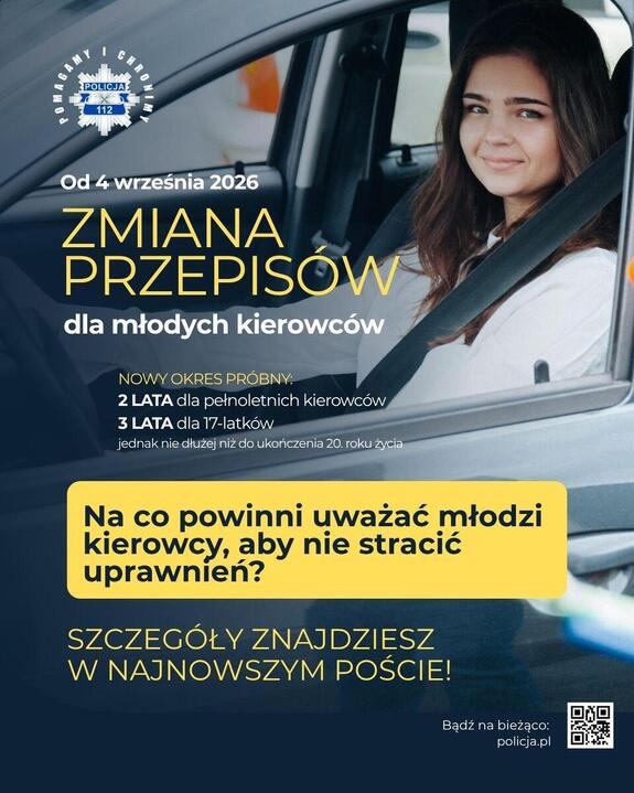 Nowe zasady dla młodych kierowców. Okres próbny to poważna odpowiedzialność