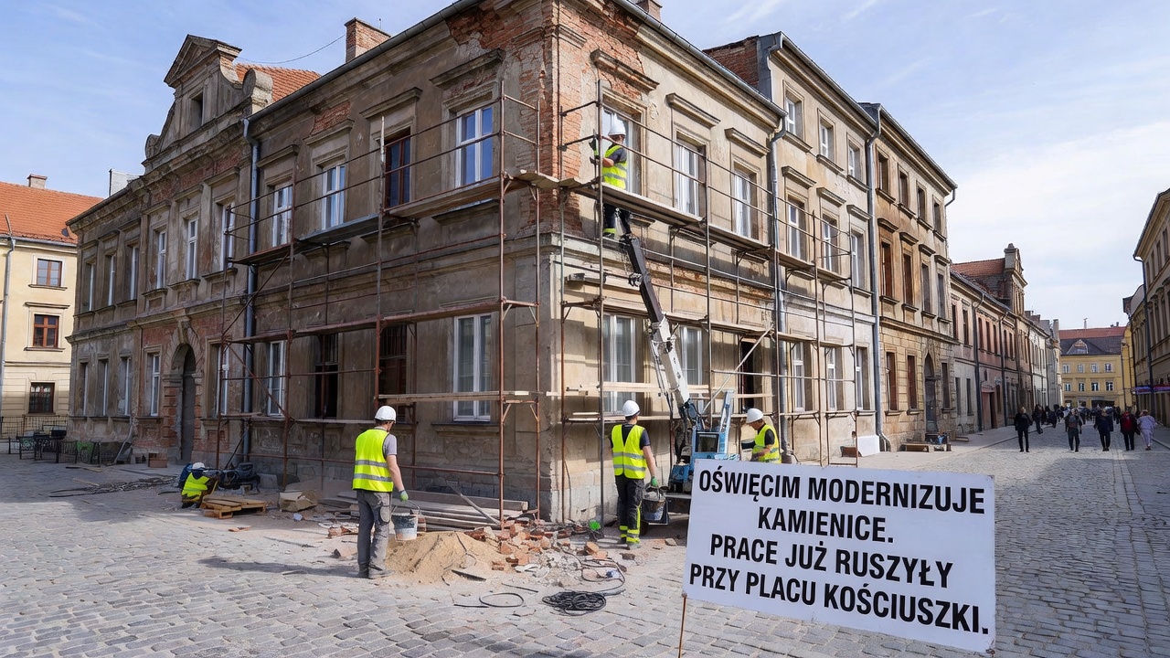 Oświęcim modernizuje kamienice. Prace już ruszyły przy Placu Kościuszki