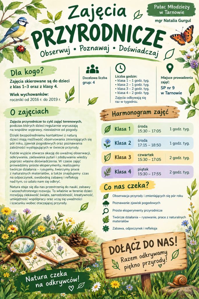 Pałac Młodzieży zaprasza na zajęcia przyrodnicze w terenie