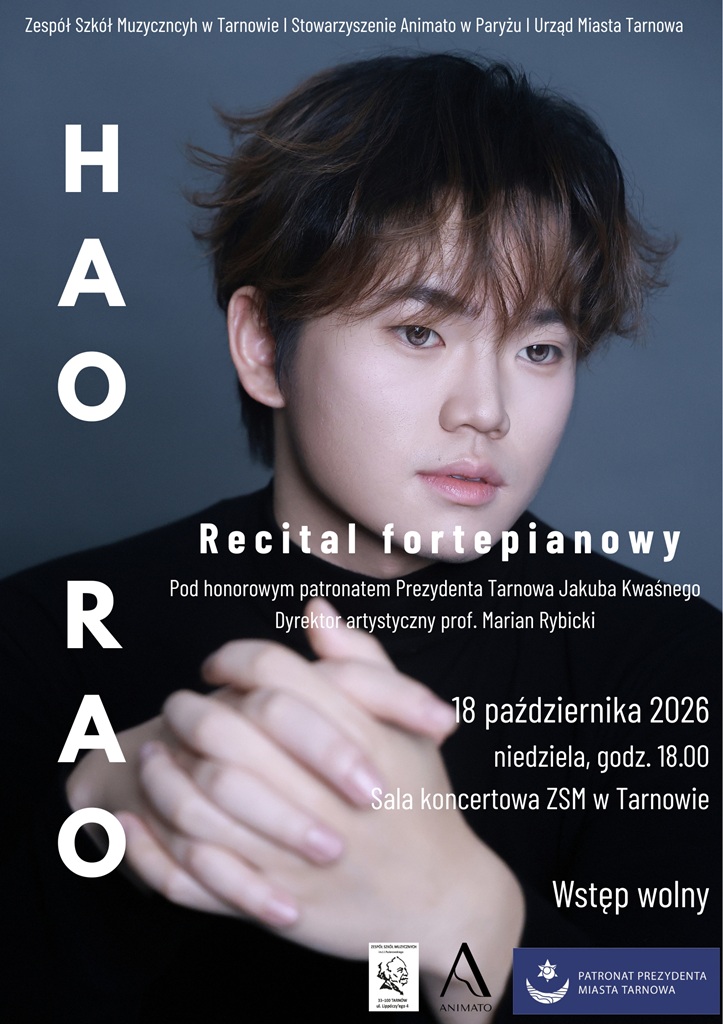 Pianista Hao Rao powraca do Tarnowa na recital