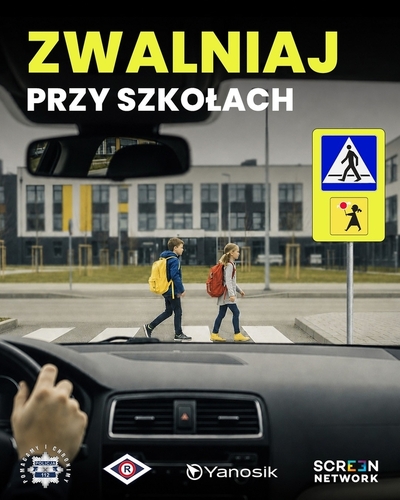 Policja i Yanosik apelują do kierowców. Septembrowa akcja "Zwalniaj przy szkołach"