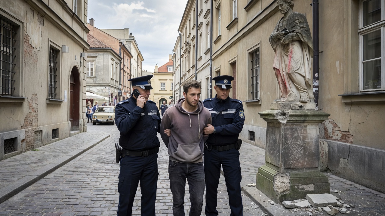 Policja zatrzymała 32-latka za uszkodzenie zabytku na Kazimierzu