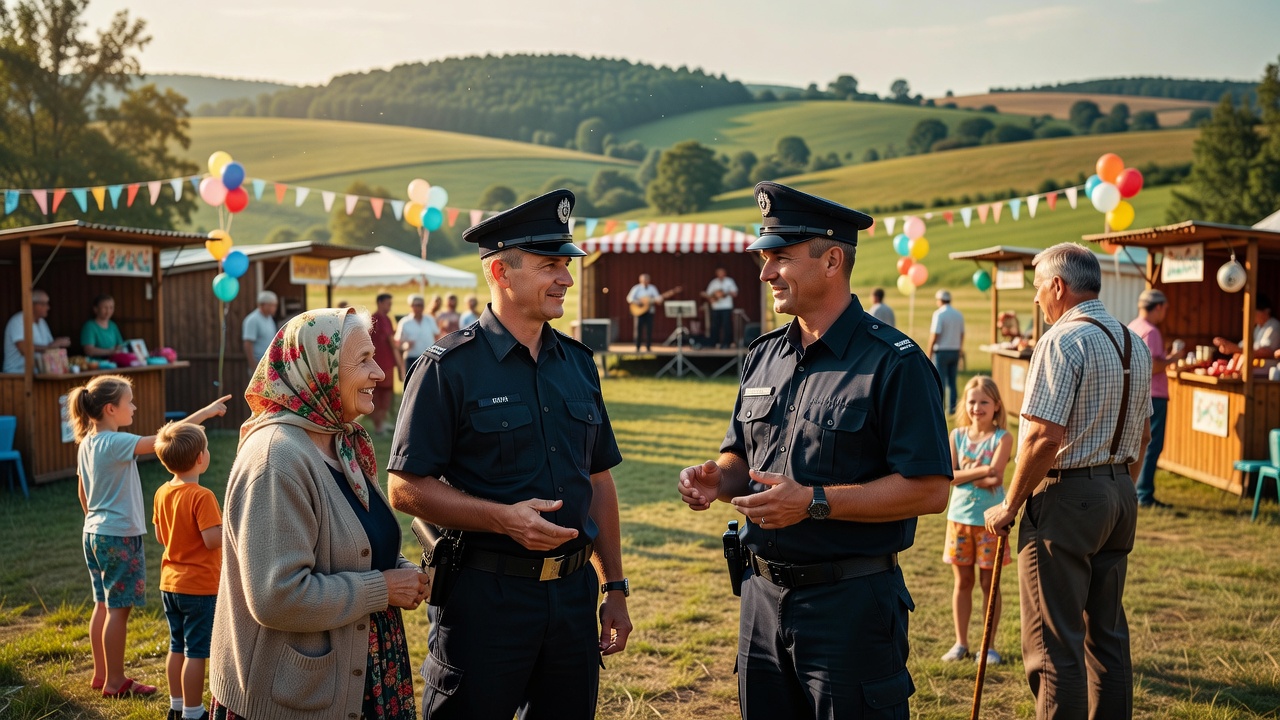 Policjanci z Proszowic na festynie "Pożegnanie Lata" w Wierzbnie