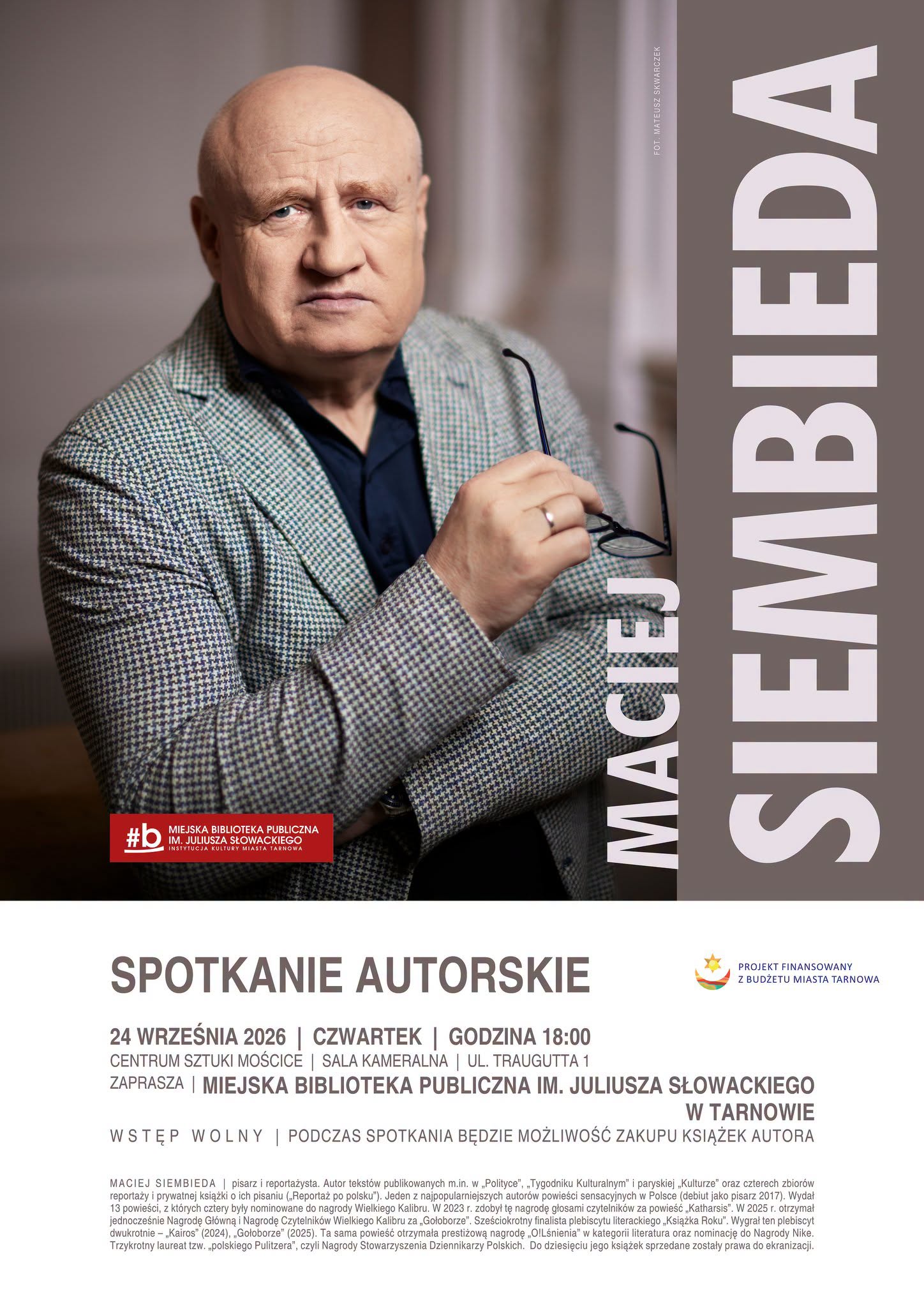 Spotkanie autorskie z Maciejem Siembiedą w Tarnowie