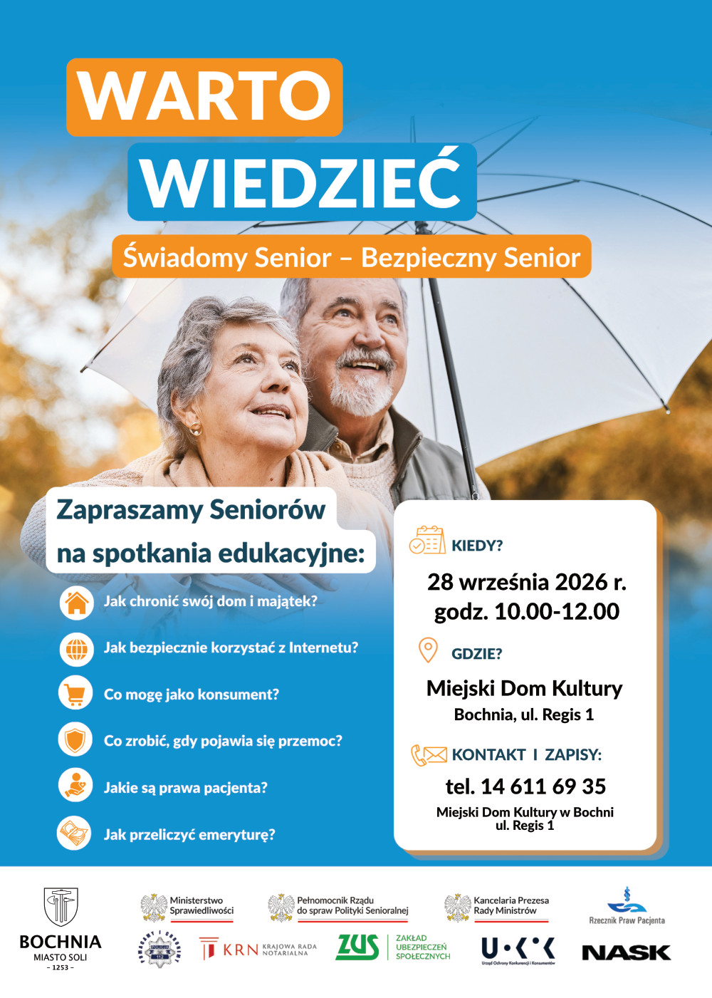 Spotkanie dla seniorów o bezpieczeństwie i prawach w Bochni