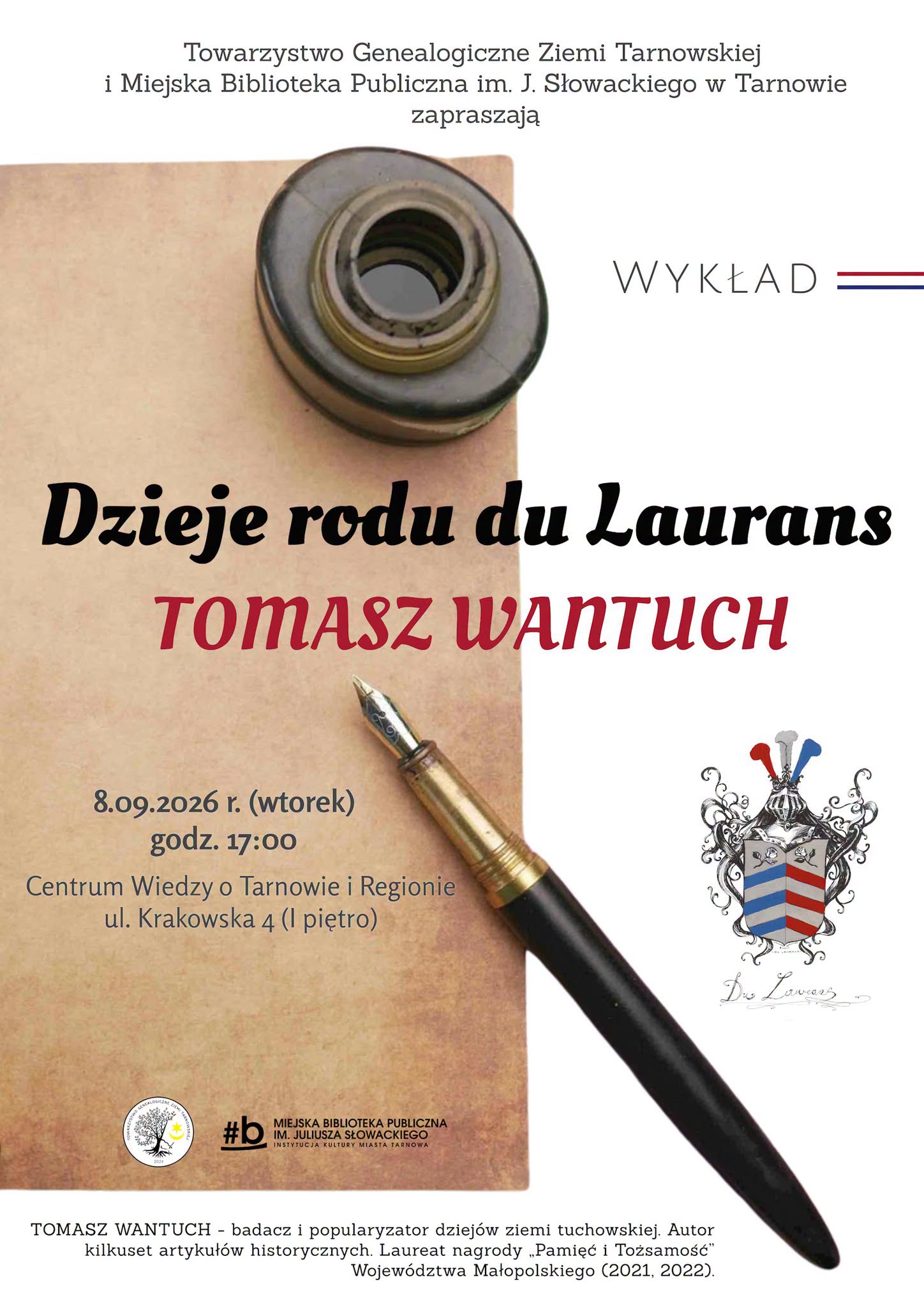 Spotkanie o dziejach szlachty: ród du Laurans w bibliotece