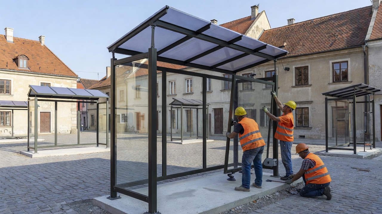 Wieliczka montuje nowe wiaty przystankowe. Będzie ich dziesięć