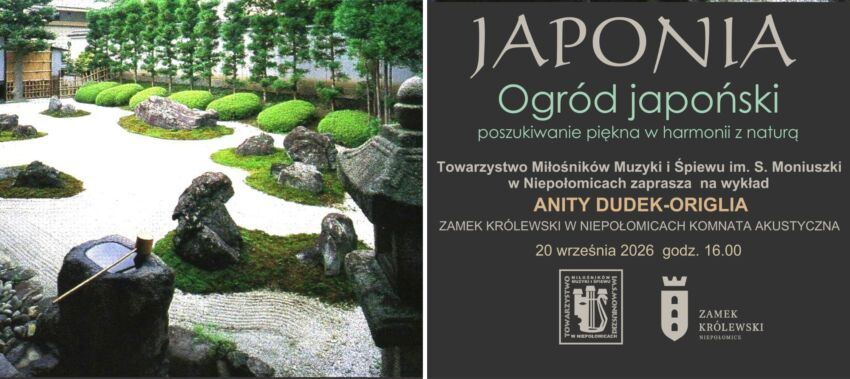 Wykład o japońskich ogrodach w Niepołomicach. Prelegentka ze znajomością kultury Wschodu