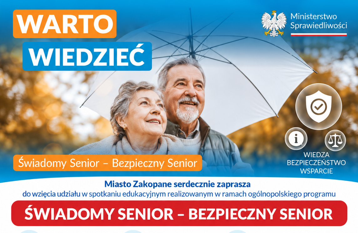 Zakopane zaprasza seniorów na spotkanie o bezpieczeństwie i ochronie przed oszustwami