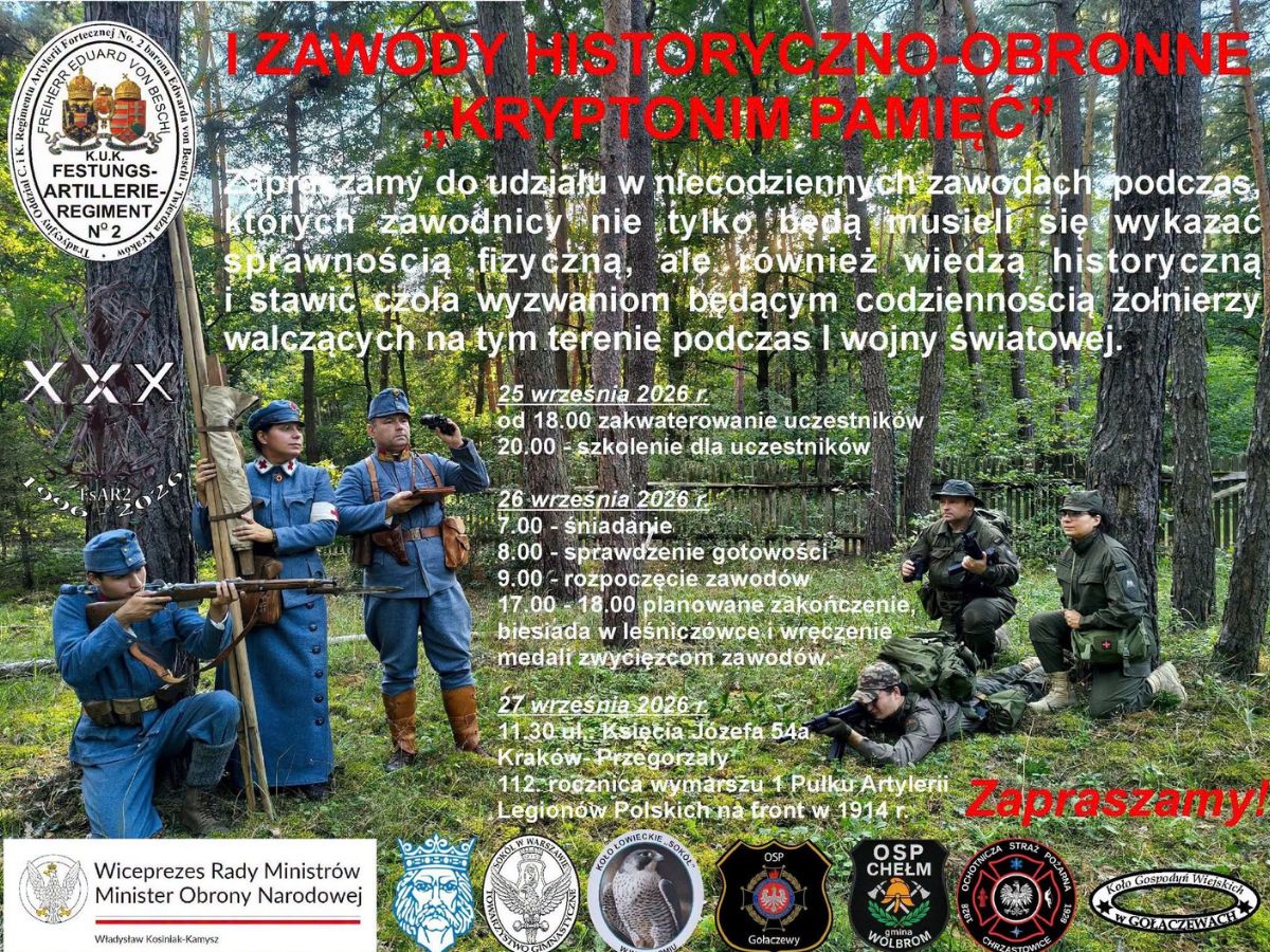 Zawody historyczne „Kryptonim Pamięć" odbędą się w Wolbromie we wrześniu 2026