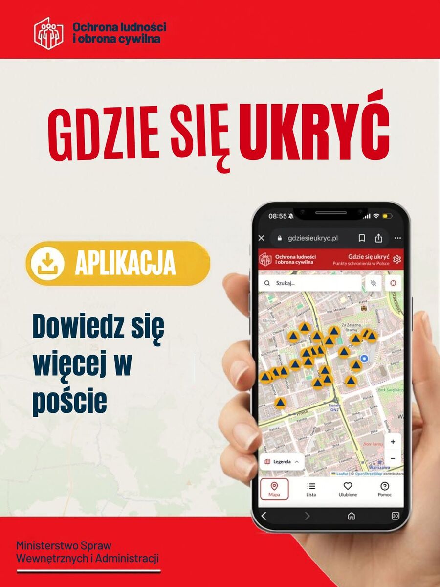 Aplikacja "Gdzie się ukryć" pomoże znaleźć schronienie. Policja zachęca do pobrania