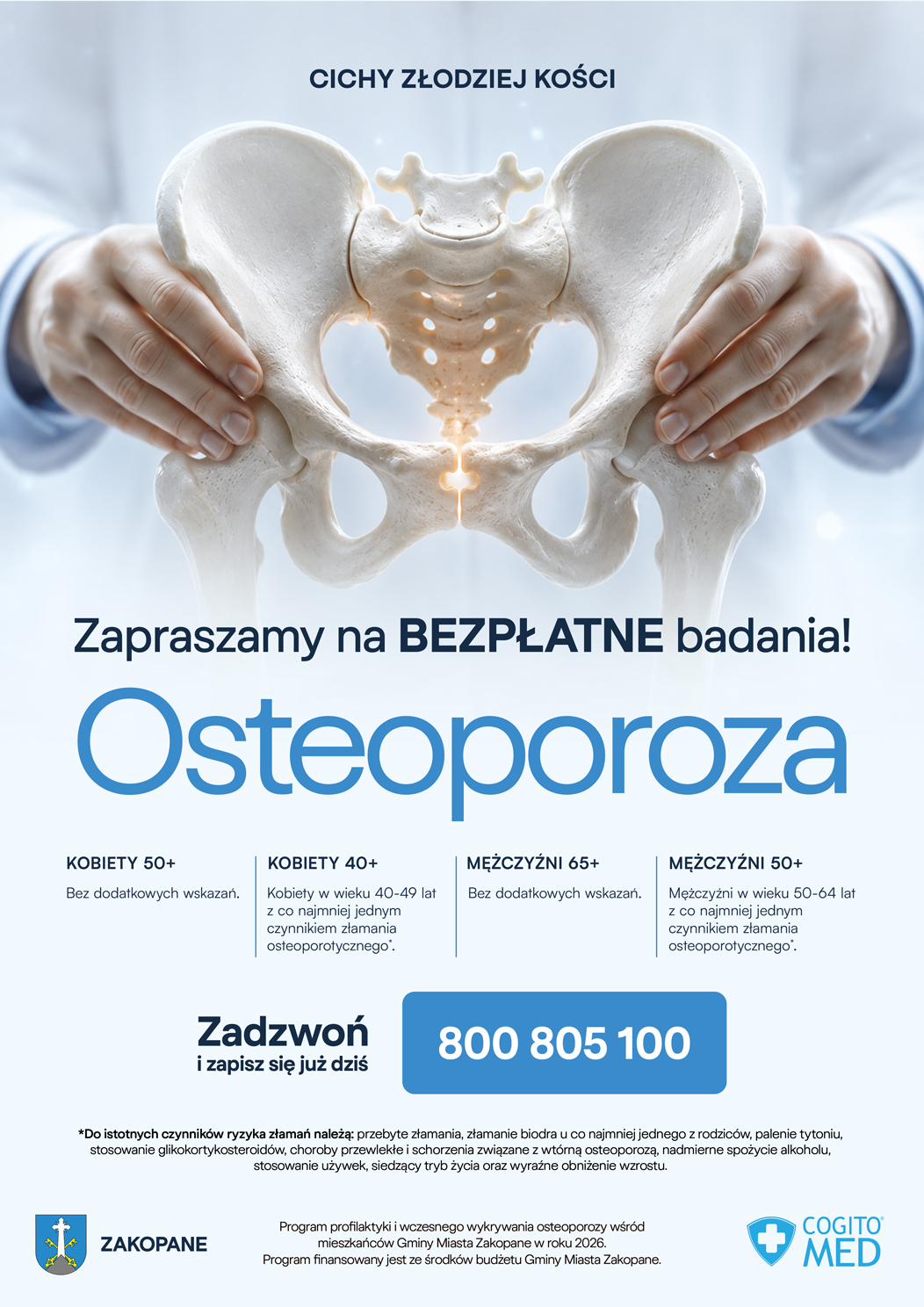 Darmowe badania na osteoporozę w Zakopanem. Zapisy już otwarte