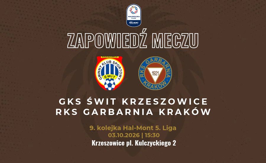 Garbarnia jedzie do Krzeszowic na pierwszy mecz ligowy w 22 lata