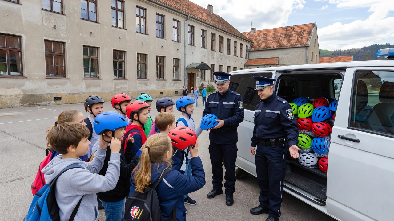 Kaski dla uczniów. Policja kończy kampanię bezpieczeństwa w szkołach