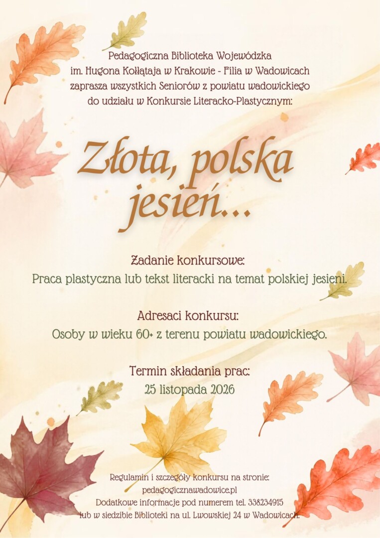 Konkurs dla seniorów w Wadowicach. Jesień jako źródło inspiracji