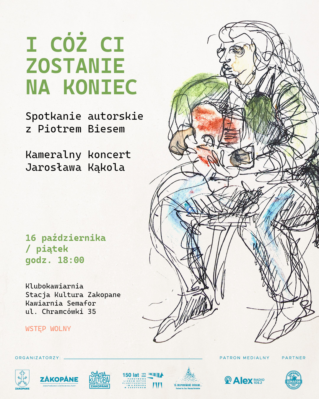 Poeta Piotr Bies i gitarzysta Jarosław Kąkol w Stacji Kultura Zakopane