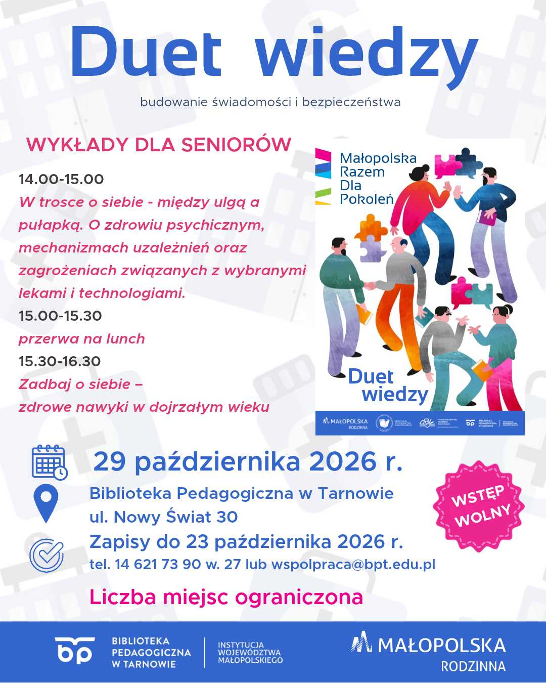 Spotkanie o zdrowiu psychicznym i samopoczuciu seniorów w Tarnowie