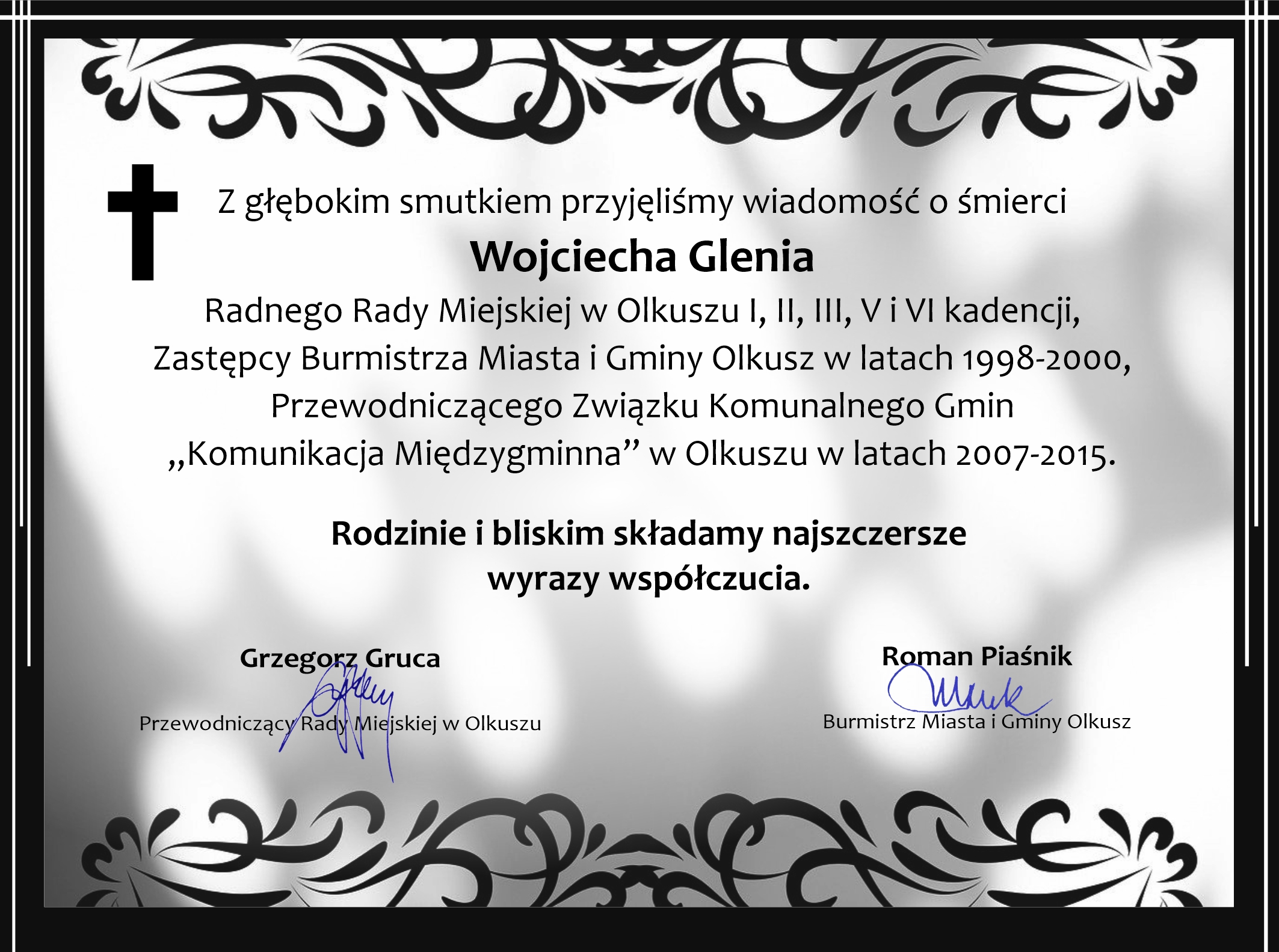 Zmarł Wojciech Glenia, wieloletni radny i zastępca burmistrza Olkusza